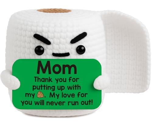 Gifts for Mom Birthday Mothers Day Funny Gift from Daughter Son, Small Gag Handmade Crochet Animals...