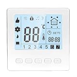Programmierbarer Thermostat mit LCD-Display, 5+1+1 Wochenplan, Kindersicherung, Wandmontage für Heizung(white)