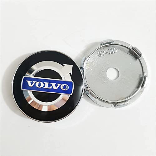 Jeu De 4 Enjoliveurs Pour Moyeu Volvo - 64mm - Protection Anti-poussière Et Anti-rayures