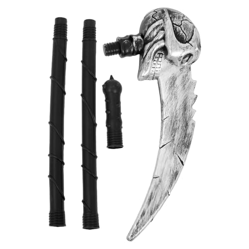 Healeved Faucille Factice Halloween Argentée 1pc, Accessoire Costume Faucheuse pour Déguisement Cosplay, Décoration Scène et Soirée à Thème, Accessoire Réaliste sans Danger pour Amis