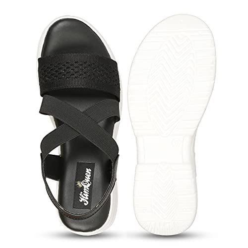 Image of Stylish Girl's High Heel Criss Cross Chunky Sole Casual Fashion Wedges Sandal For Women /Girls Ankle Strep Sandal