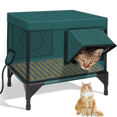 Niche chauffée pour chat extérieur abri surélevé étanche