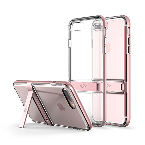 LABC, iPhone 8 Plus/iPhone 7 Plus Case, Kickstand Clear Case, Easy Grip/High Durability/Anti Slip/Protection -Clear/Rosegold (LABC-127-CRG)