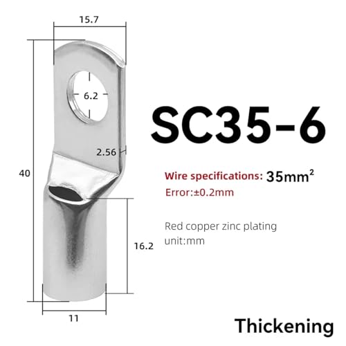 Terminal de cable de engarce SC16 conector terminal de cable 6AWG para cajas de empalme 2