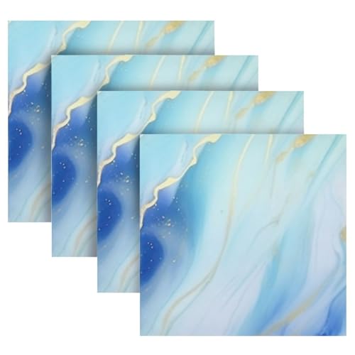 Servilletas de Tela Azul Dorado Mármol Set 6 miniatura 5
