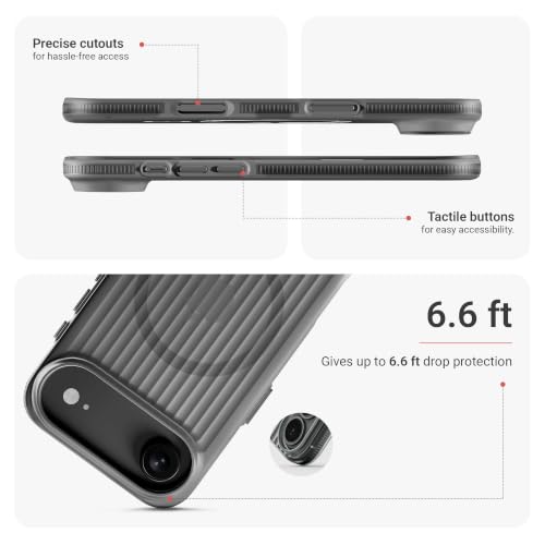Image of DailyObjects PC Beam 2.0 Magnetic Protective Case Cover Compatible with iPhone Air |Magsafe|Camera & Body Protection|Anti Shock,Scratch Resistant|Precise Cutouts Modern Design|Wireless Charging-Black