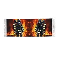 Firefighter Fireman Flame Print Women'S Cashmere Feel Shawl Wrap Scarf Warm Scarf Poncho Cape For Women Evening Dresses