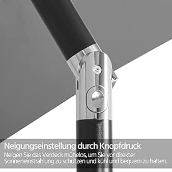 Yaheetech Parasol 294 cm kantelbaar tuinscherm met zwengel