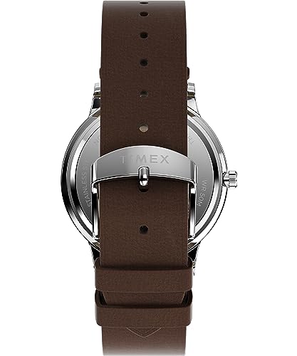 Image of Timex Waterbury 39mm Men's Analog Watch | Durable Stainless Steel Case | Day and Date Window | Durable Design | 100M Water Resistance