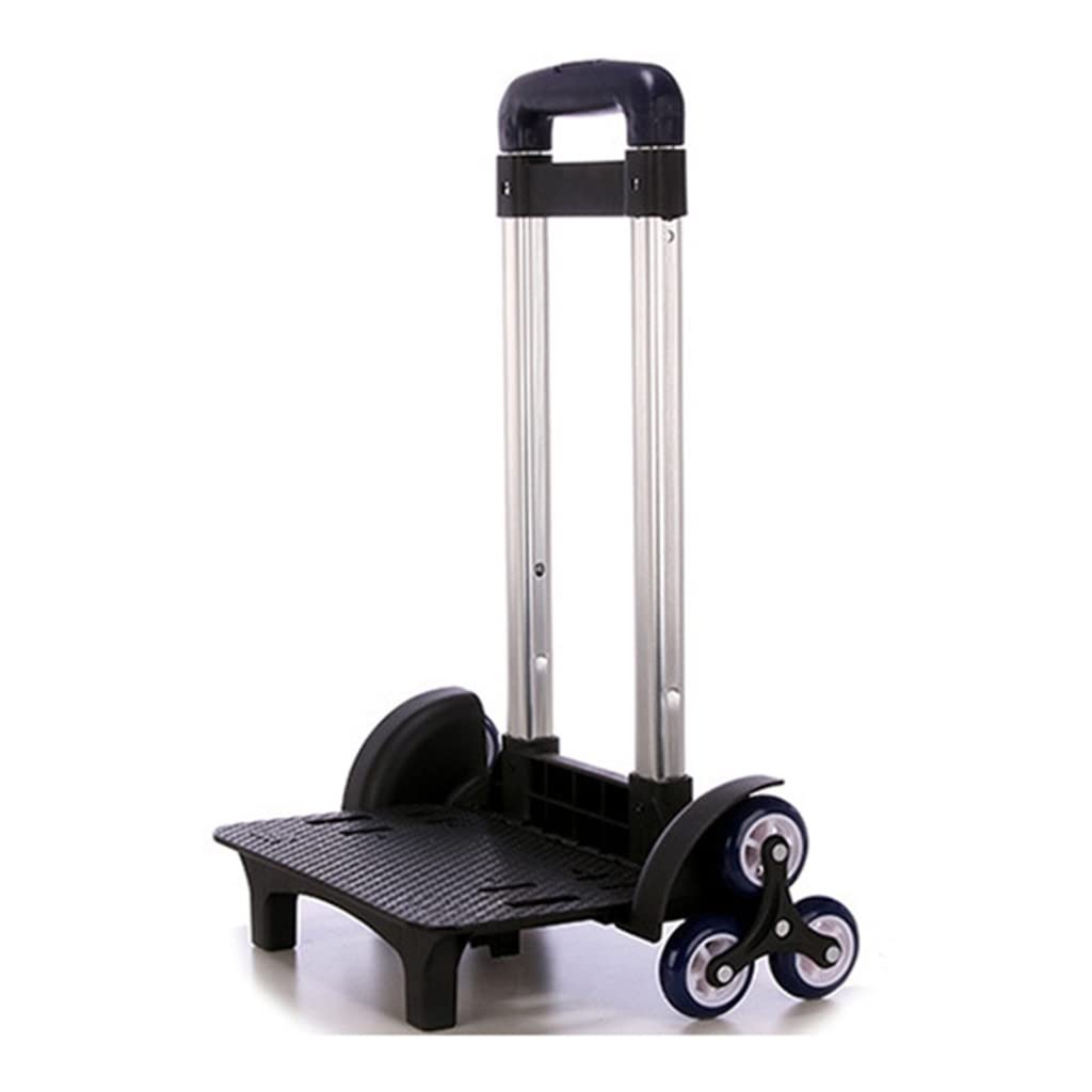 StebceceAluminium Alloy Backpack Trolley for School Bags 6 Wheels Foldable Trolley Cart