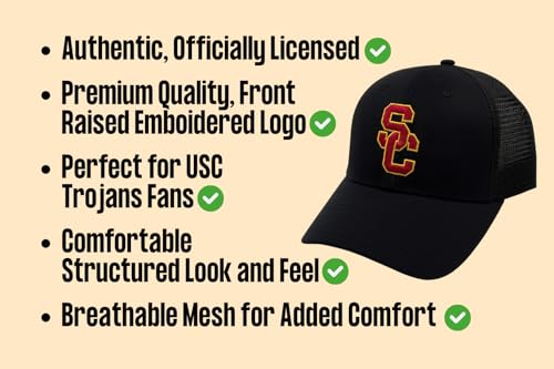 Gorra Trucker Negra de Malla Ajustable de USC miniatura 5