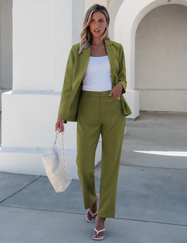 Image of luvamia Women's Two Piece Sets Pants Suits Dressy Business Casual Outfits Professional Blazer Pantsuits Set Work Office