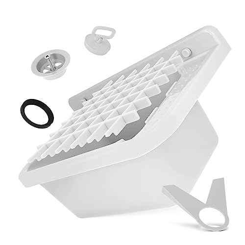 Évier de buanderie profond blanc 50 cm pour laver le linge encombrant sans éclabousser