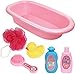 Click N' Play Baby Bathtub Pretend Play Set for Girls & Toddlers - Comes with 6 Pieces Accessories for Ages 3+