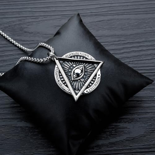Collier triangle maçonnique gravé cadeau original