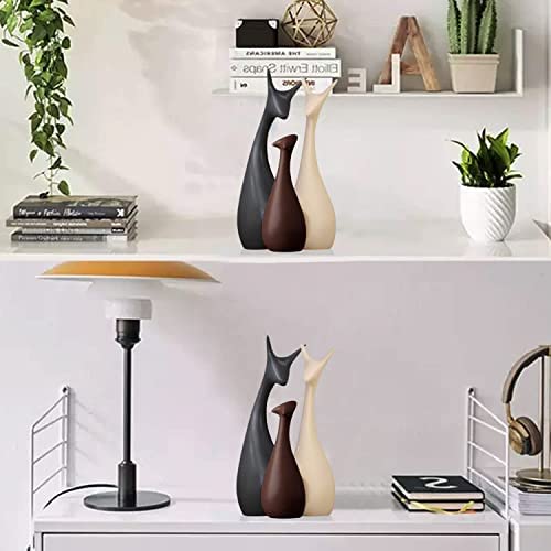 Image of Deer Family of 3 Ceramic Decoration Crafts, Suitable for The Decoration of The Living Room, Study, TV Cabinet, Wine Cabinet