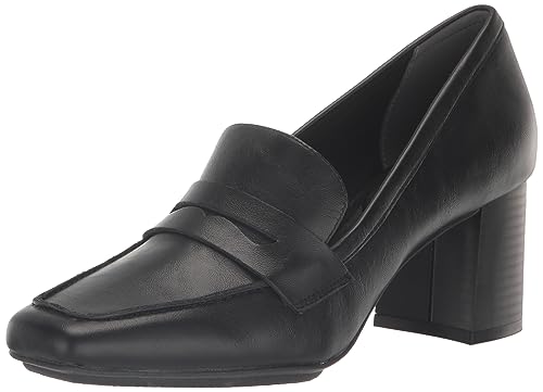 Anne Klein Womens Padded Insole Patent Loafer Heels