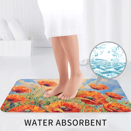 Juego de alfombras de baño Blue Sky de 3 piezas con estampado floral 7