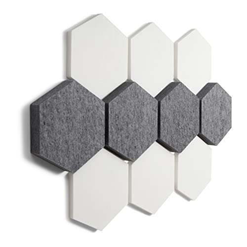 Fennext® Lot de 10 absorbeurs acoustiques muraux en non-tissé acoustique de qualité supérieure pour les jeux vidéo, le télétravail ou le studio, Kit de démarrage non-tissé Duo