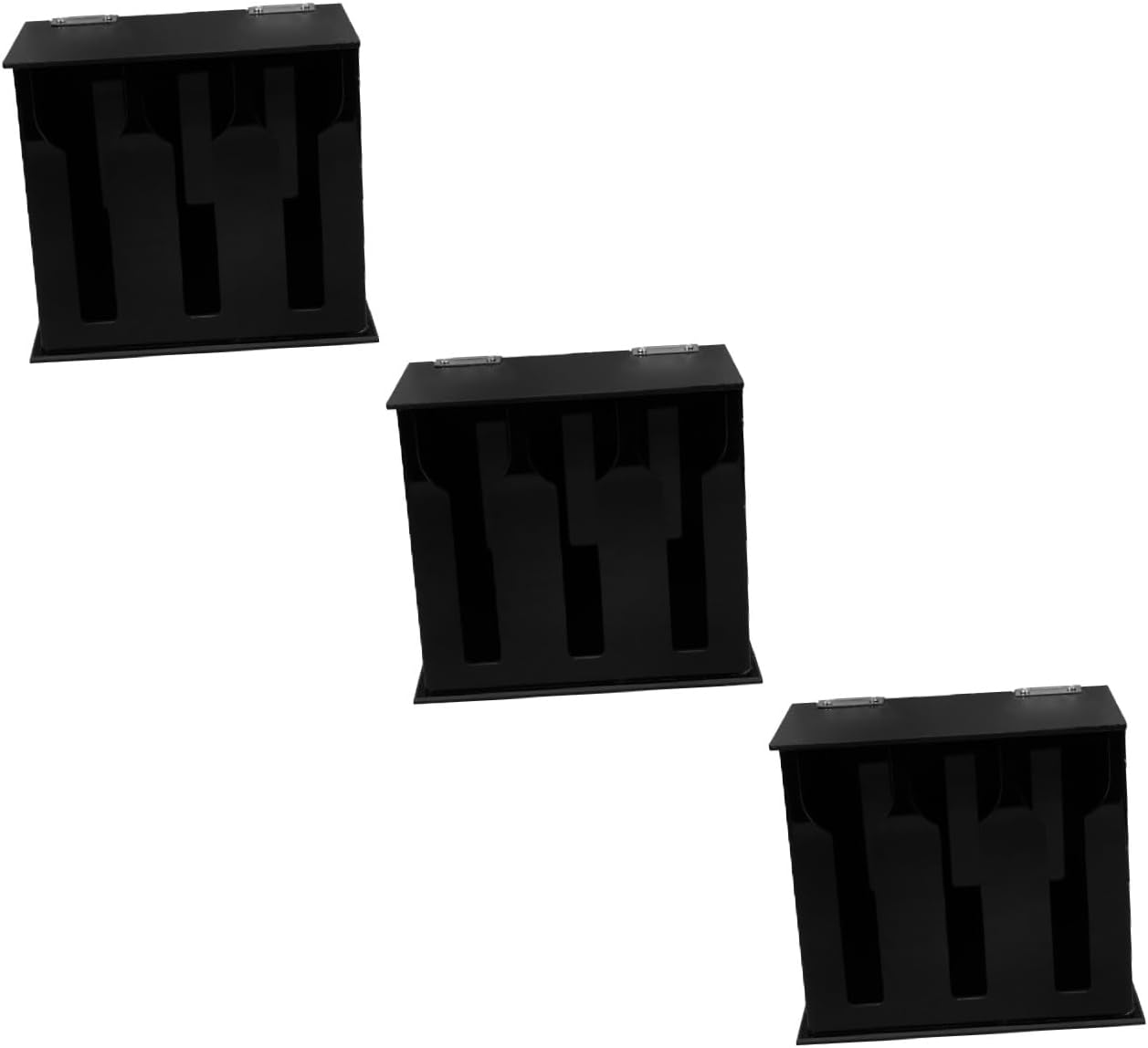 Garneck 3pcs Silverware Holder Acrylic Spoon Fork Dispenser Kitchen Utensil Box Sections Easier Storage Delicate Design