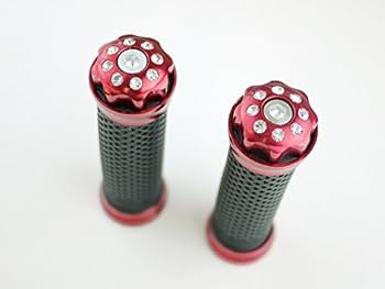アルミ製ドロップハンドル 黒赤グリップ Amazon | アルミ ハンドル グリップ スロットル アクセル