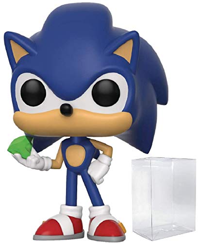 Funko Pop! Games: Sonic The Hedgehog - Sonic with Emerald Vinyl Figure (Includes Compatible Pop Box Protector Case)