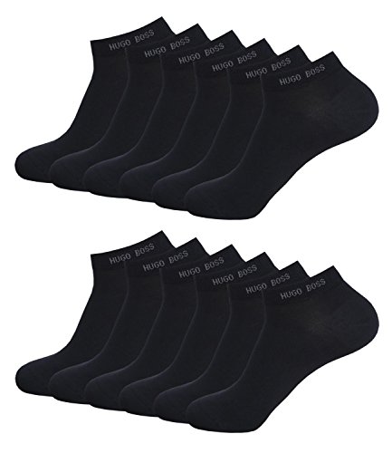 Preisvergleich Produktbild Hugo Boss Herren Sneaker Socken Füßlinge Business Socks 50388443 12 Paar, Farbe:Schwarz, Größe:43-46, Artikel:-001 black