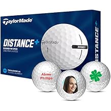 TaylorMade Distance+ Logo Personalized Custom Golf Balls Set of 12
