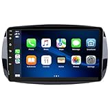 Android 14 pour DE Voiture Multimédia GPS Autoradio sans Fil Voiture Caméra Arrière 1080P 9'',Écran Tactile, Navigation GPS, Radio Bluetooth pour Benz Smart 2016-2018