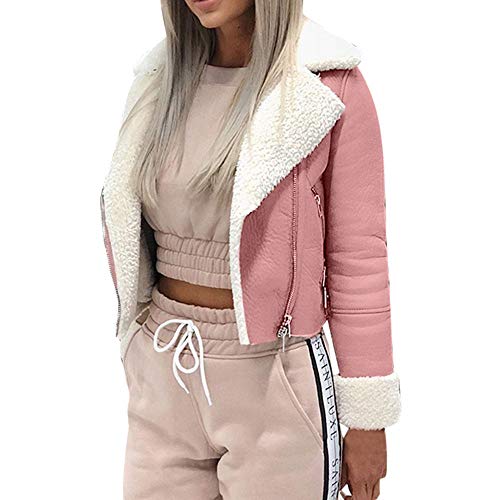 Honestyi Veste Femme Cardigan Manches Longues Revers Tops Plus Velours Manteau Automne et Hiver Jackets Court Tops Couleur Unie Casual Blouson Sweater