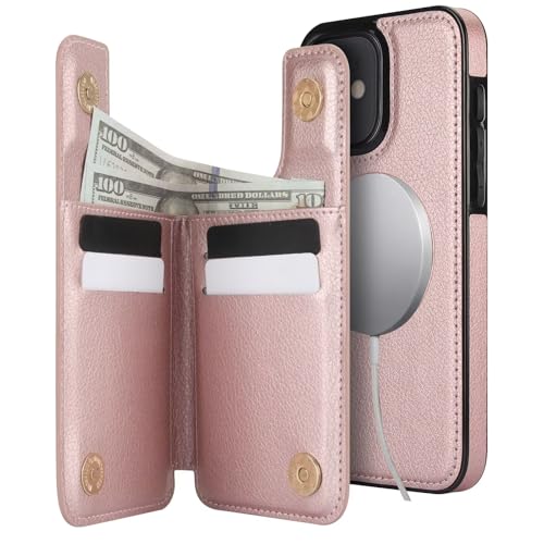 Coque pour iPhone 12 amovible avec fentes pour cartes flip