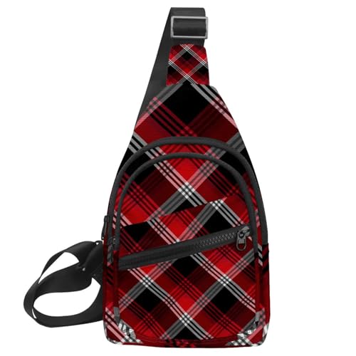Sac à dos à bandoulière écossais rouge et noir pour libérer vos mains en ville