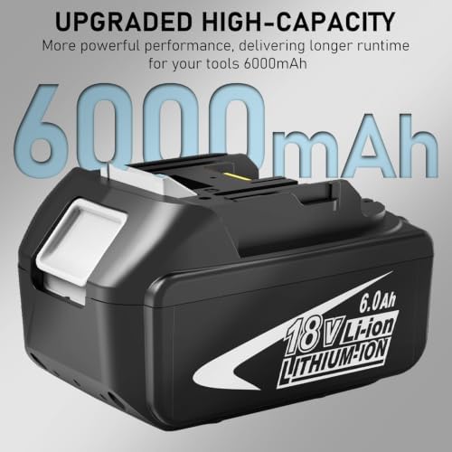 2Pack 6.0Ah Replacement for Makita 18V Battery and DC18RC Charger Lithium - 1
