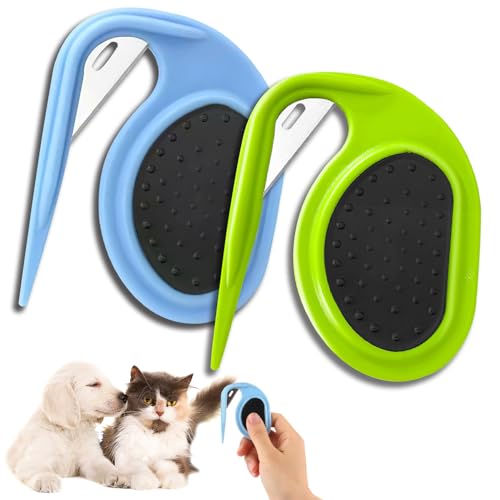 Cortanudos Gatos Pelo Largo, ZoneYan 2 Piezas Peine para Anudar Mascotas, Peine de Nudos para Mascotas, Peine Anudador para Mascotas, Peine para Desenredar Pelo Gato, Peine Desenredante Perro