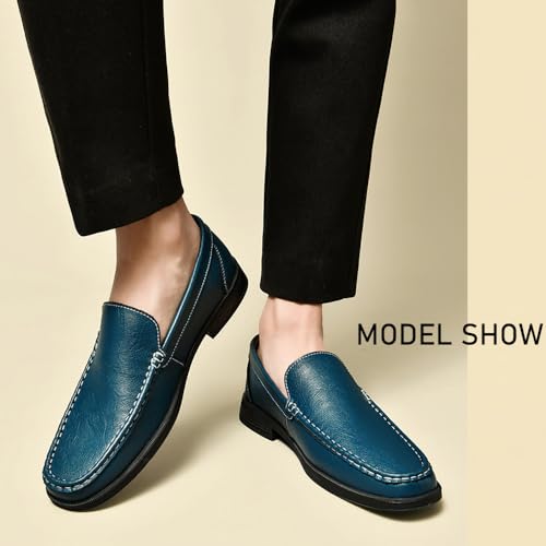 Men's Loafers Slip-On Dress Shoes – Men's Genuine Leather Business Casual Shoes,Hollow and Breathable Comfortable,Suitable for Work,Office Or Daily Wear3