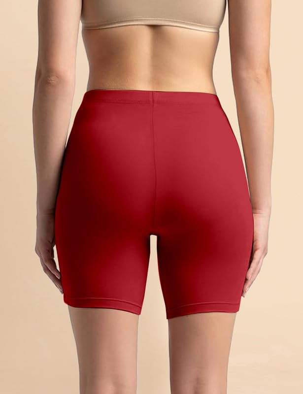 Image of TRENDMALLS Women's High Coverage Super Combed Cotton Elastane Stretch Mid Waist Shorties with Concealed Waistband Cycling Short