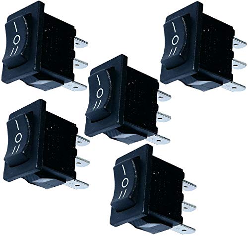 AERZETIX: 5x Interruptor conmutador basculantes de botn SP3T ON-OFF-ON 10A/250V 10A/28V, 3 posiciones, Negro C10764