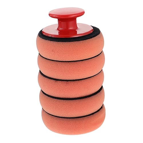 FUNOMOCYA 5Pcs Car Wax Applicator Pads Kit with Handle Water Resistant Buffing Sponge Pads Comfortable Grip Polisher for Car Waxing and Staining Applications
