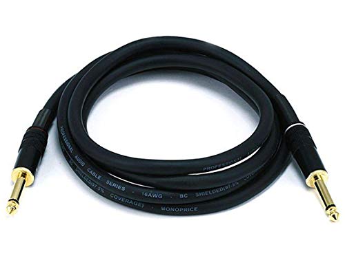 Monoprice Cable de Audio 1/4 Pulgadas TS Macho a Macho 1.8 m Negro miniatura 1
