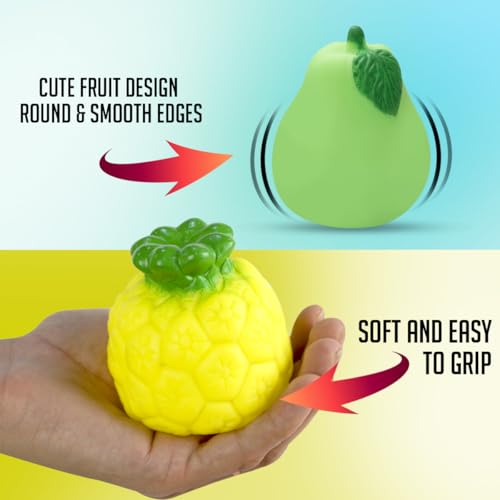 Image of Amazon Brand - Jam & Honey Baby Bath Toy Set of 10 for Toddlers I Colorful Combo of Fruit Set I Floating Bath Chuchu Toys (Multicolor)