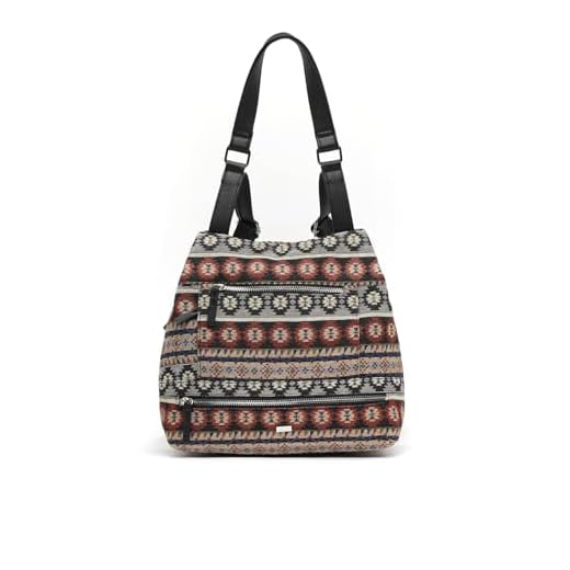 MISAKO Liti mochila antirrobo con estampado - Bolso mochila antirrobo de mujer - Mochila casual pequeña espaciosa Liti Multicolor 41 X 32 X 11 cm