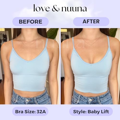 love & nuuna Baby Lift Double Sided Sticky Push Up Bra Inserts - Reusable Adhesive Bra Pads for Bikinis Dresses - Size Small Nude4