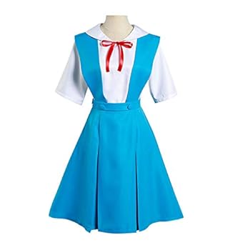 新世紀エヴァンゲリオン　エヴァ　綾波レイ　制服　コスプレ衣装&ウィッグセット エヴァンゲリオン コスプレウィッグ付き 新世紀エヴァンゲリオン