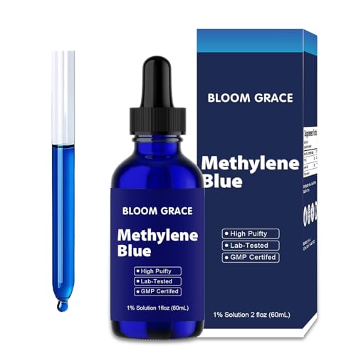 Methylene Blue, Methylene Blue 1% Formula, Solution 1 Oz, Third-Party Tested, Cognitive Support, Brain Power, and Focus Supplement with Electrolytes