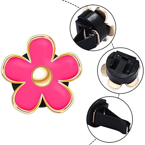 Image of Frienda 6 Pcs Daisy Flower Air Vent Clip Accessories Air Conditioning Outlet Clip Car Air Freshener Dashboard Accessories Charm Car Inter Decor(2.5 cm, 3 cm, 3.3 cm,Red)