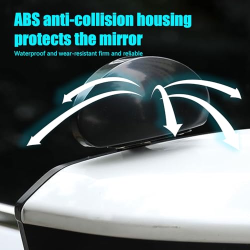 Fluher 2 PCS Car Reversing Blind Spot Mirror, 4.5\" x 2.9\" HD Glass Adjustable Wide Angle Safety Driving Mirror, Screw Fixed Auxiliary Side Mirrors, Universal for Car Exterior Accessories (Black) - Thumbnail 3