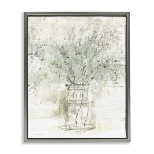 Baby's Breath Botanical Bouquet, 16 x 20 Inch Canvas in Floater Frame