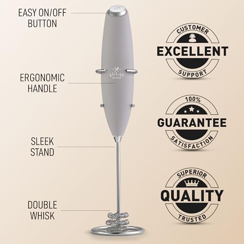 image for Zulay Kitchen Patented Tornado Triple Whisk Milk Frother with 4 Durace