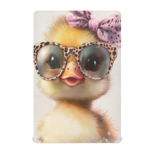 Duckling Bow Glasses Beige Baby Crib Sheets for Standard Mat