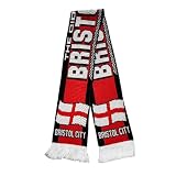 Bristol City FC Scarf, Double Sided Knit Soccer Fan Scarf